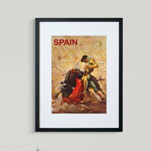 Spain Travel Print - European Travel Poster - Bullfight Poster - Vintage Travel Poster - Framed Travel Print