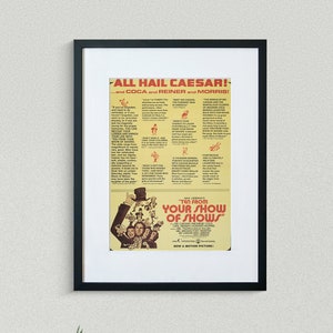 Vintage Movie Poster - Ten From Your Show of Shows - Sid Caesar - Imogene Coca -  Movie Print
