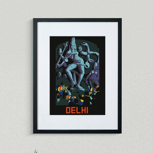 Delhi Travel Print - Asian Travel Poster - Indian Travel Print - Hinduism Poster - Vintage Travel Poster - Framed Travel Print