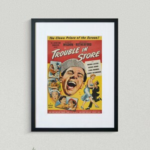 Vintage Movie Poster - Trouble in Store - Norman Wisdom - Margaret Rutherford -  Movie Print