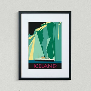 Iceland Travel Print - European Travel Poster - Cruise Poster - Vintage Travel Poster - Framed Travel Print