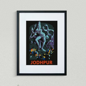 Jodhpur Travel Print - Asian Travel Poster - Indian Travel Print - Hinduism Poster - Vintage Travel Poster - Framed Travel Print