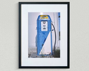 Americana Fine Art Prints - Vintage Photography - More Gas Pump (blue) - Nephi - Utah - Framed Art Prints