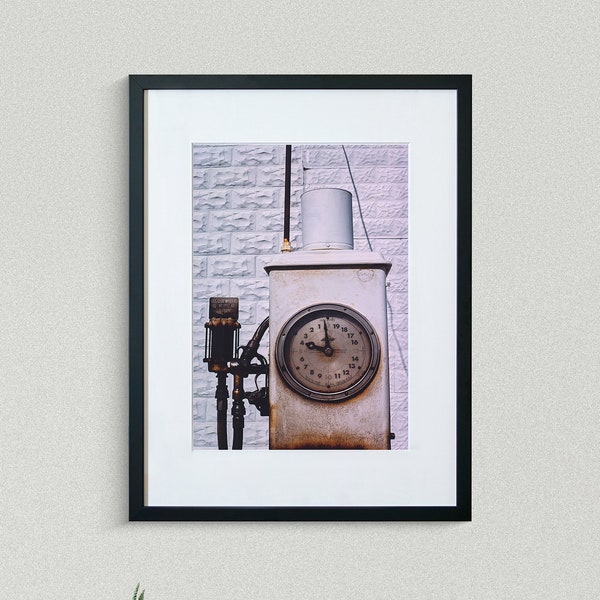 Americana Fine Art Prints - Vintage Photography - Clockface Pump - Utica - Nebraska - Framed Art Prints