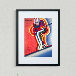 Whiteface Travel Print - New York Travel Poster - Skiing Poster - Vintage Travel Poster - Framed Travel Print
