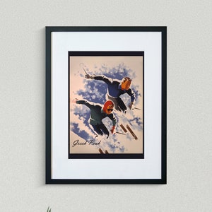 Greek Peak Travel Print - New York Travel Poster - Skiing Poster - Vintage Travel Poster - Framed Travel Print
