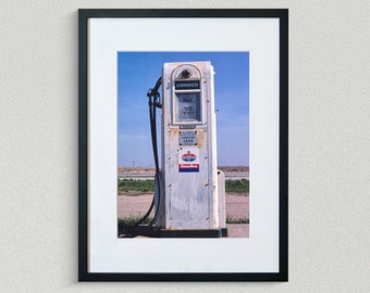 Americana Fine Art Prints - Vintage Photography - Conoco Gas Pump - Rt 34 - Utica - Nebraska - Framed Art Prints