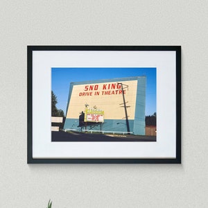 Americana Fine Art Prints - Vintage Photography - Sno King Drive-In Theater - Route 99 - Lynwood - Washington - Framed Art Prints