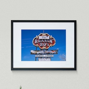 Americana Fine Art Prints - Vintage Photography - The Roaring 20&#39;s Sign - Grants - New Mexico - Framed Art Prints