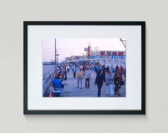 Americana Fine Art Prints - Vintage Photography -  Boardwalk At Dusk - Wildwood - New Jersey - Framed Art Prints