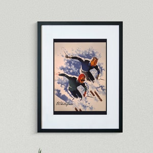Whiteface Travel Print - New York Travel Poster - Skiing Poster - Vintage Travel Poster - Framed Travel Print
