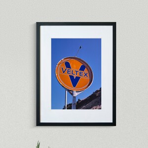 Americana Fine Art Prints - Vintage Photography - Veltex Gas Sign - Rt. 30 - The Dalles - Oregon - Framed Art Prints