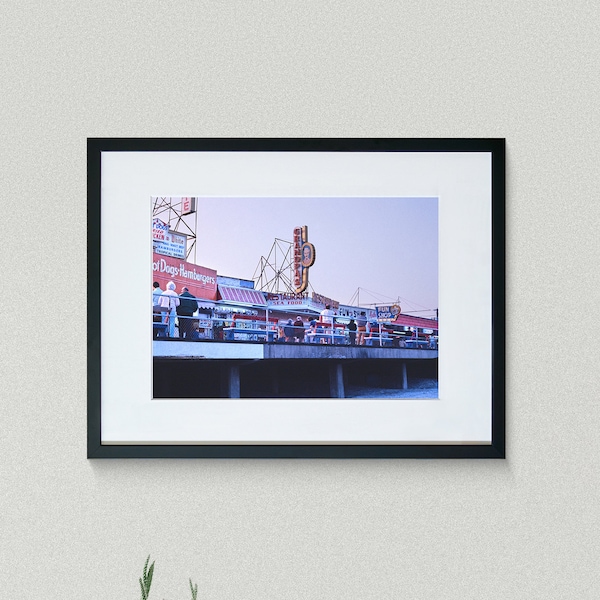 Americana Fine Art Prints - Vintage Photography -  Boardwalk At Dusk - Wildwood - New Jersey - Framed Art Prints