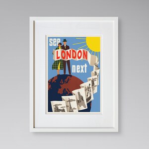London Travel Print - European Travel Poster - England Travel Print - Tourism Poster - Vintage Travel Poster - Framed Travel Print