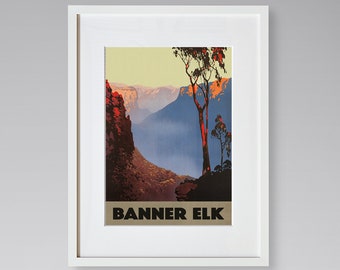 Banner Elk Travel Print - North Carolina Travel Print - Blue Ridge Mountains - Framed Travel Print