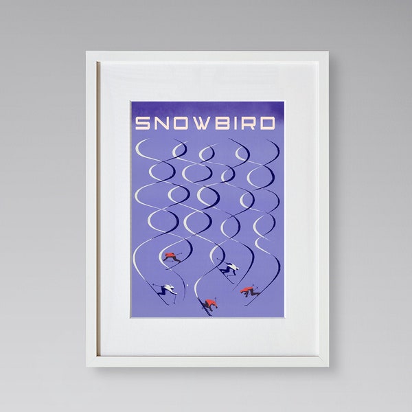 Snowbird Travel Print - Utah Travel Poster - Skiing Poster - Vintage Travel Poster - Framed Travel Print