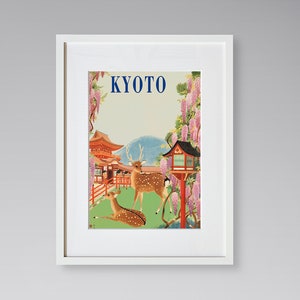 Kyoto Travel Print - Asian Travel Poster - Japanese Travel Print - Temple Poster - Vintage Travel Poster - Framed Travel Print