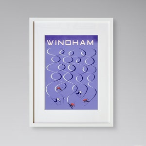 Windham Travel Print - New York Travel Poster - Skiing Poster - Vintage Travel Poster - Framed Travel Print