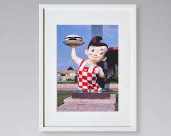 Americana Fine Art Prints - Vintage Photography - Bob&#39;s Big Boy Statue Sign - La Cienega Blvd - Los Angeles - California - Framed Art Prints