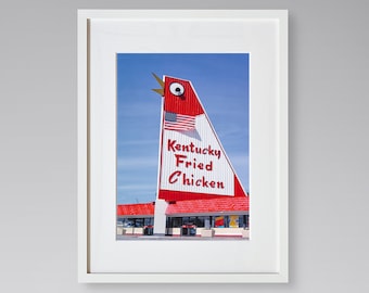 Americana Fine Art Prints - Vintage Photography - Kentucky Fried Chicken Sign - Marietta - Georgia - Framed Art Prints