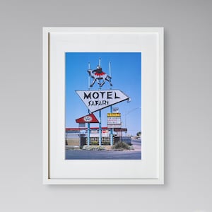 Americana Fine Art Prints - Vintage Photography - Motel Safari Sign - Tucumcari - New Mexico - Framed Art Prints