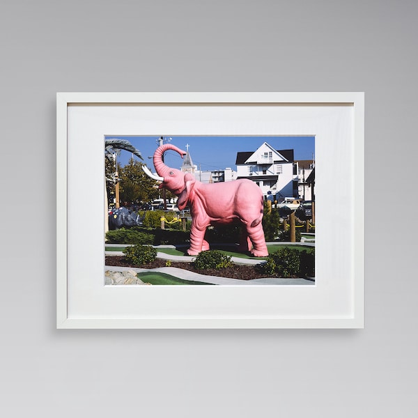 Americana Fine Art Prints - Vintage Photography - Pink Elephant - Bamboo Golf - Ocean City - Maryland - Framed Art Prints