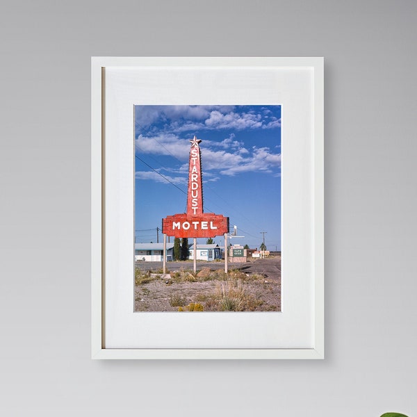 Americana Fine Art Prints - Vintage Photography - Stardust Motel Sign - Marfa - Texas - Framed Art Prints