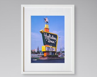 Americana Fine Art Prints - Vintage Photography - Holiday Inn Sign - Rome - New York - Framed Art Prints