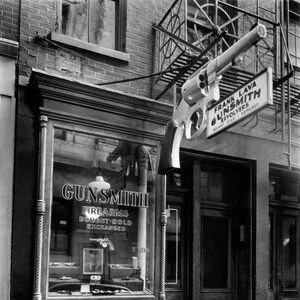 New York Fine Art Photography - NYC Prints - Gunsmith on Centre Street in Lower Manhattan - by Berenice Abbott - Black & White