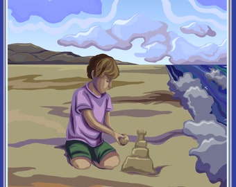 Ruby Beach Travel Print - Washington Travel Poster - Beach Poster - Vintage Travel Poster - Framed Travel Print