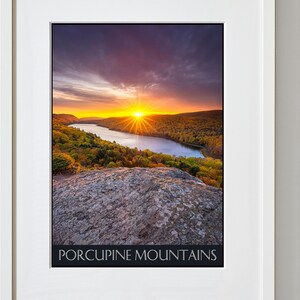 Porcupine Mountains Travel Print - Michigan Travel Poster - Nature Poster - Travel Poster - Framed Travel Print