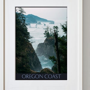 Oregon Coast Travel Print - Oregon Travel Poster - Póster de naturaleza - Póster de viaje - Framed Travel Print