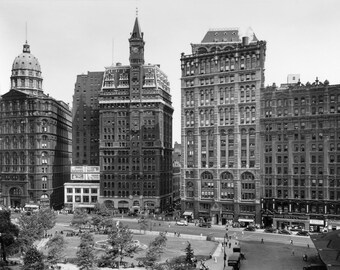 New York Fine Art Photography - NYC Prints -  Newspaper Row near City Hall in Lower Manhattan - by Berenice Abbott - Black & White