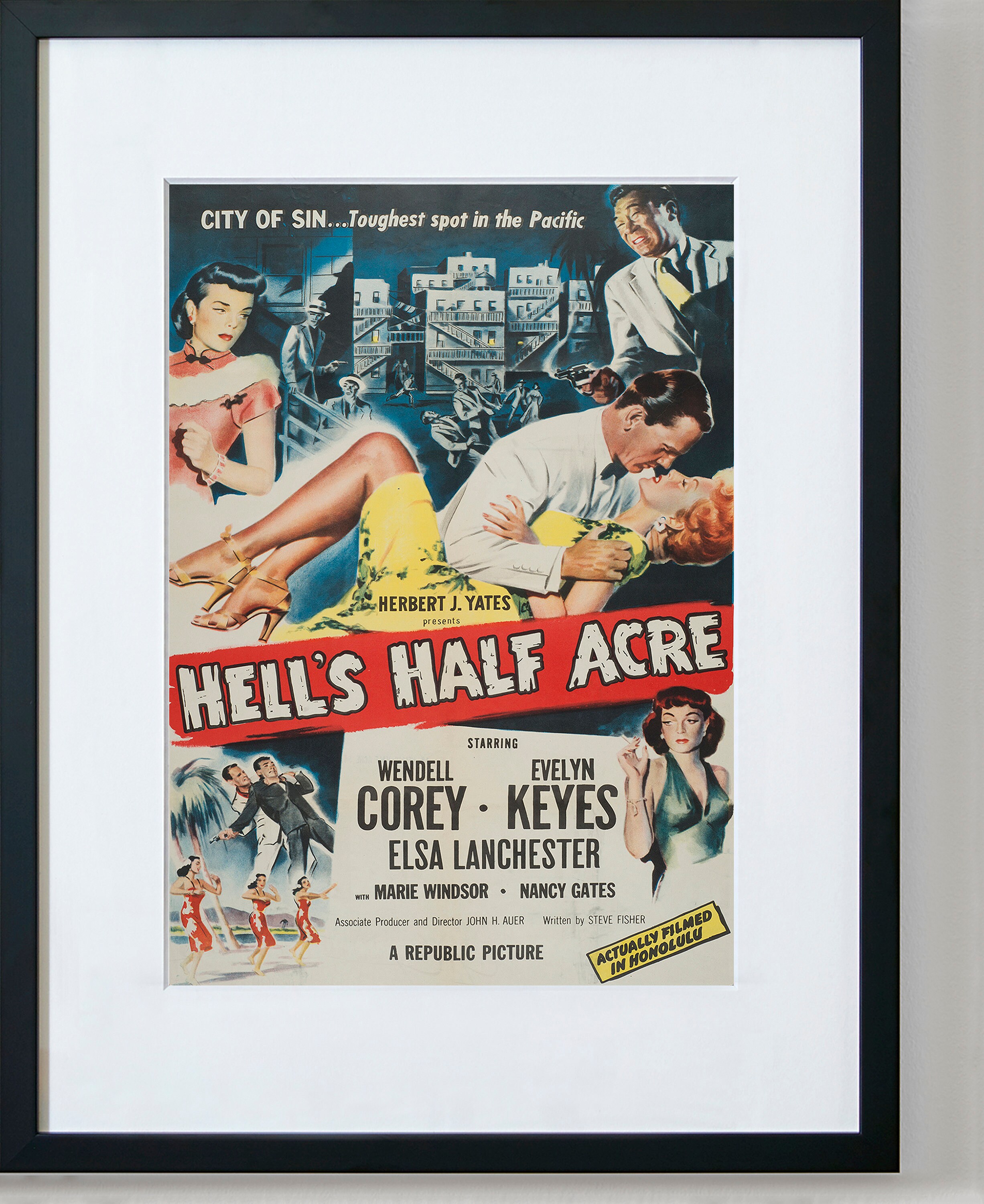 Vintage Movie Poster - Hell's Half Acre - Wendell Corey - Evelyn