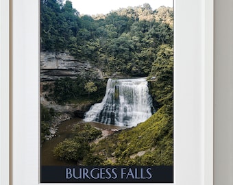 Burgess Falls Travel Print - Tennessee Travel Poster - Nature Poster - Travel Poster - Framed Travel Print