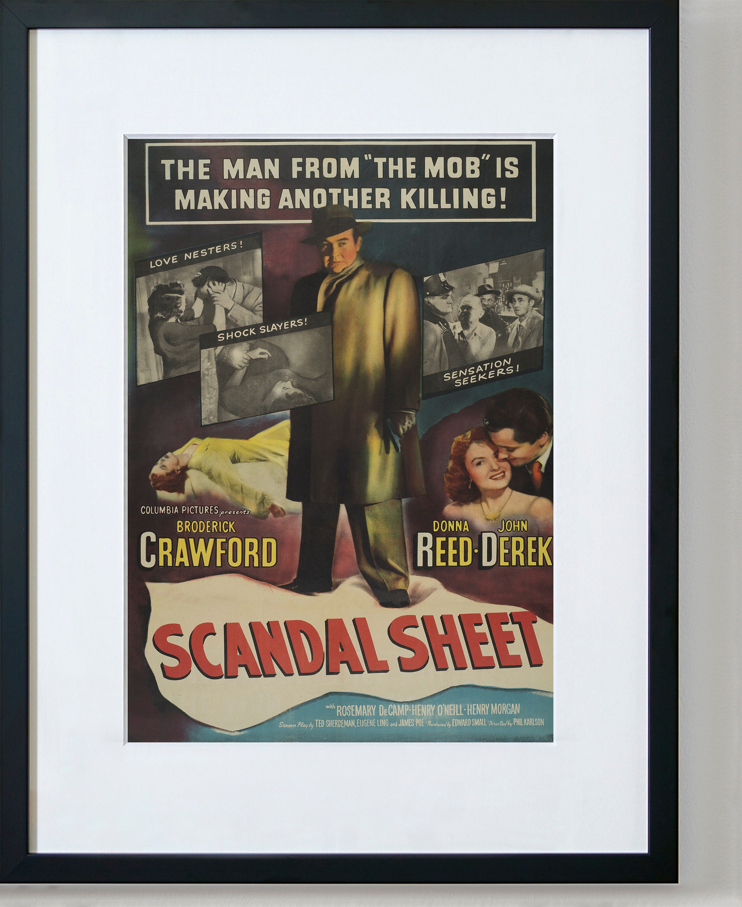 Vintage Movie Poster - Scandal Sheet - Broderick Crawford - Donna