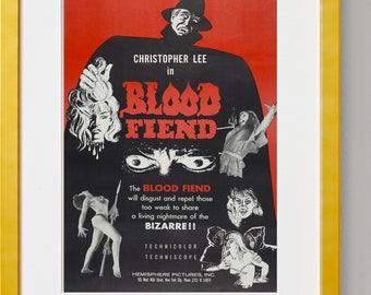 Vintage Movie Poster - Blood Fiend - Christopher Lee - Julian