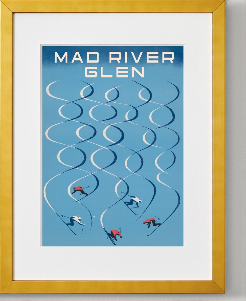Mad River Valley 36x54 Giclee Gallery Print, Wall Decor Travel Poster Vermont Ride the Trails