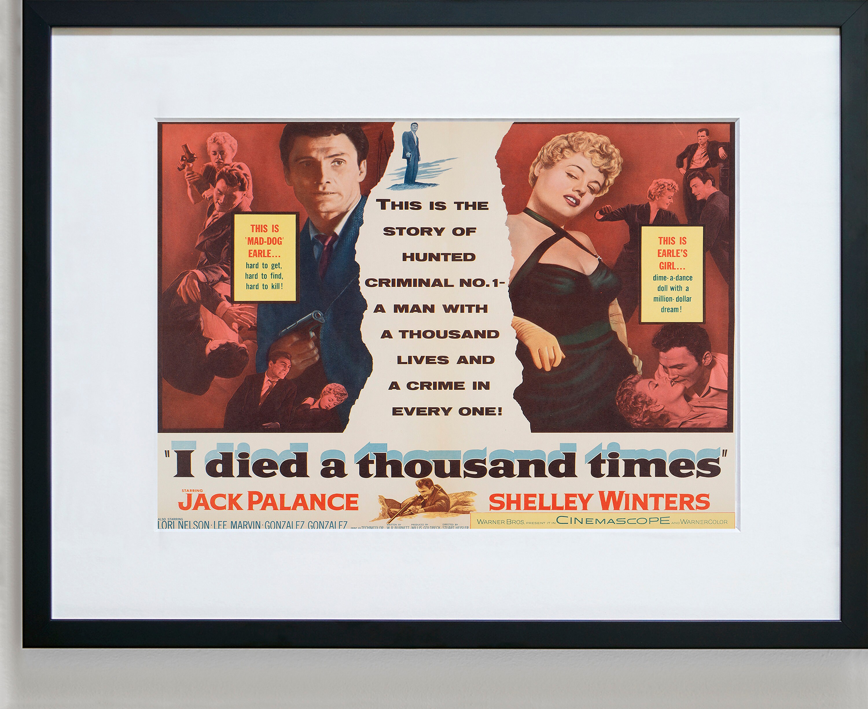 映画ポスター レトロ I Died a Thousand Times オリジナル Vintage Movie Poster - I Died a Thousand Times - Jack Palance