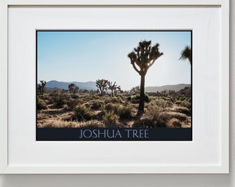 Joshua Tree Travel Print - Cartel de viaje de California - Póster de naturaleza - Póster de viaje - Impresión de viaje enmarcada