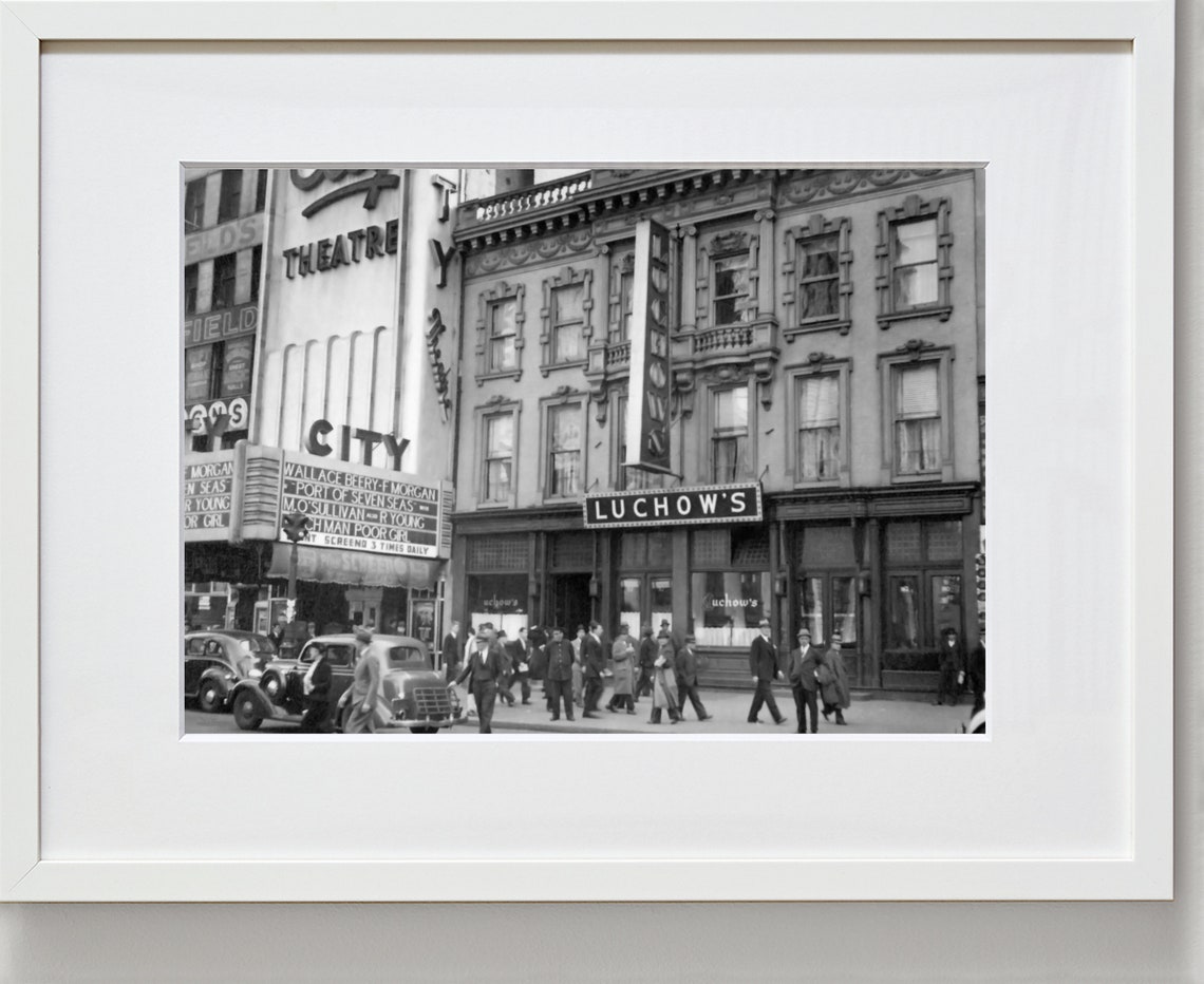 New York City Print Vintage Black and White NYC Print NYC Poster Luchow ...