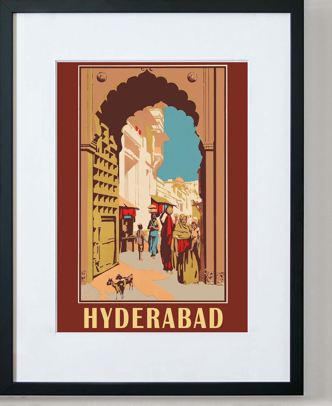 Hyderabad Travel Print Asian Travel Poster Indian Travel Etsy