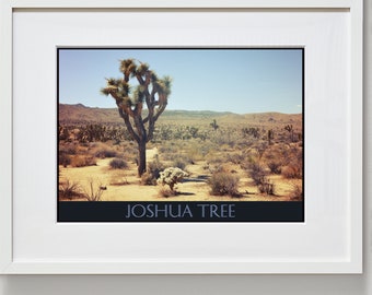 Joshua Tree Travel Print - Cartel de viaje de California - Póster de naturaleza - Póster de viaje - Impresión de viaje enmarcada