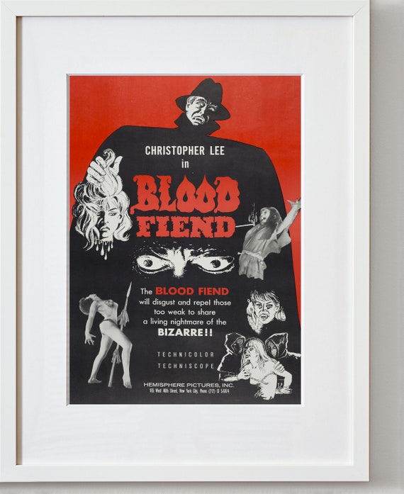 Vintage Movie Poster - Blood Fiend - Christopher Lee - Julian