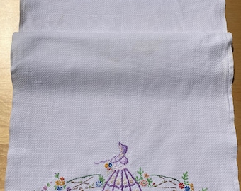 Vintage geborduurde theedoek | Theedoek | Vintage theedoek | Vintage linnen | Geborduurde theedoek