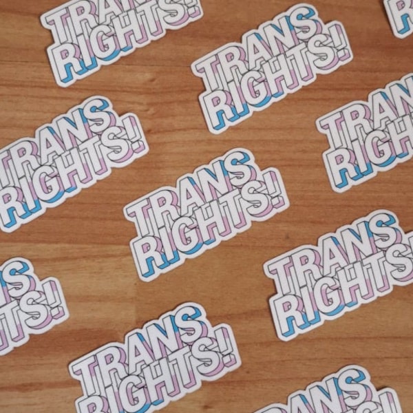 TRANS RIGHTS! Glossy sticker