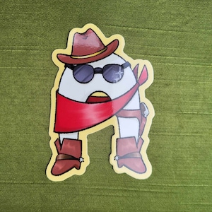 Cowboy Cryptid Fresno Nightcrawler 3 inch vinyl sticker