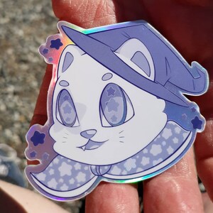 Magic Cat Holographic 3x2.6in pegatinas