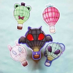 Large Hot Air Balloon Stickers/Crypids, Cottagecore, and Kawaii