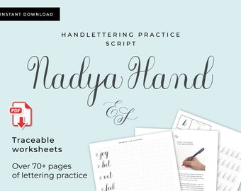 Brush Lettering Übungsblätter für Anfänger: Nadya (PDF Download)